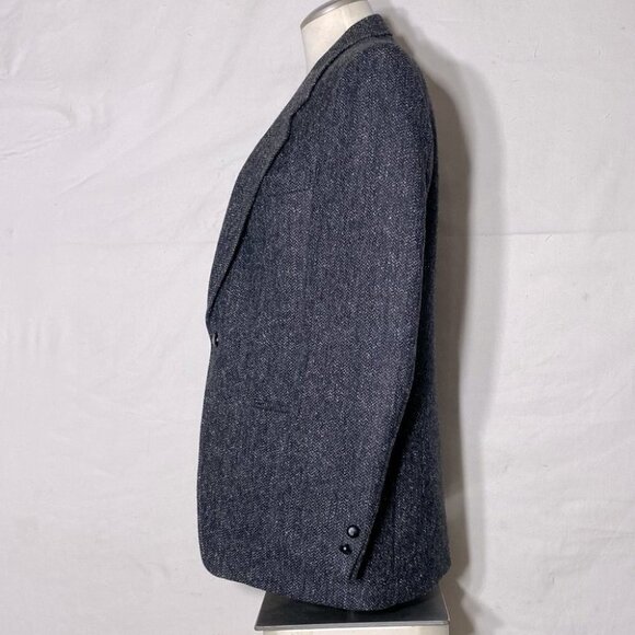 Vintage The Bay Shipley Charcoal Grey Wool Silk Blend Blazer 39R - Picture 3 of 13